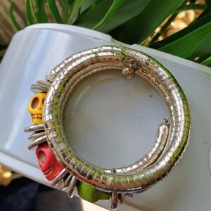 Vibrant Skull Charm Bracelet